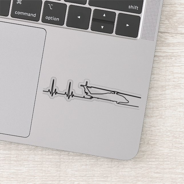 Helicopter Heartbeat Pulse Sticker (Detail)