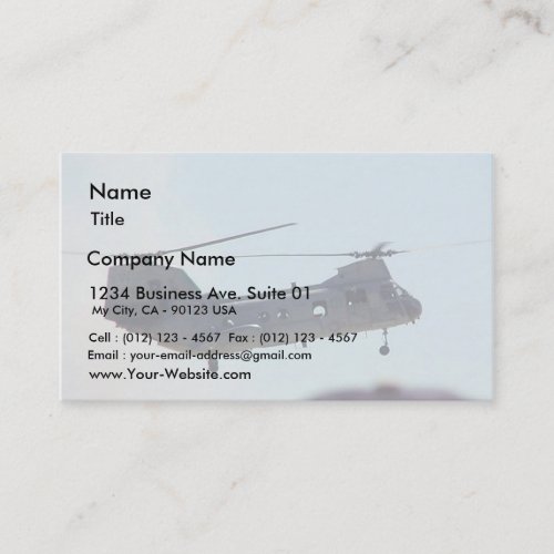 Helicopter In Air Business Card Template
