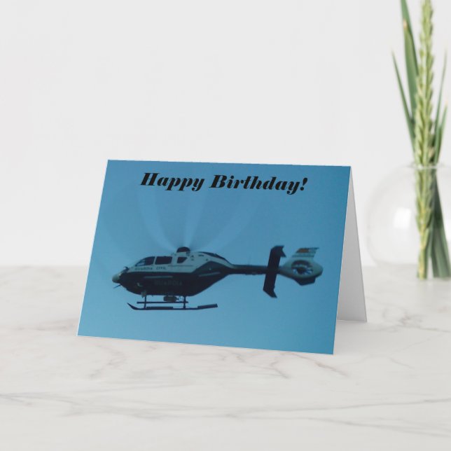 Helicopter in Motion Birthday Card (Front)