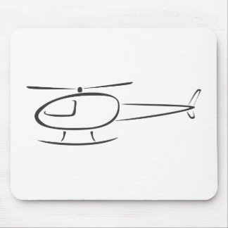 Helicopter in Swish Drawing Style Mouse Pad