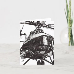 HELICOPTER LETTERPRESS THANK YOU CARD