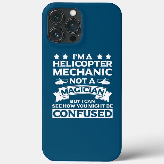 Helicopter Mechanic Apparel Top Funny Mechanics Case-Mate iPhone Case (Back)