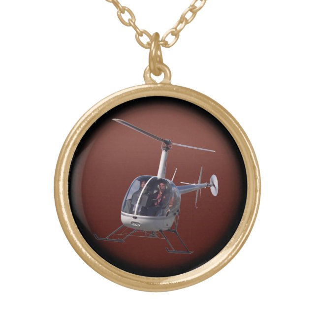 Helicopter Necklace Cool Flying Chopper Jewelry (Front)