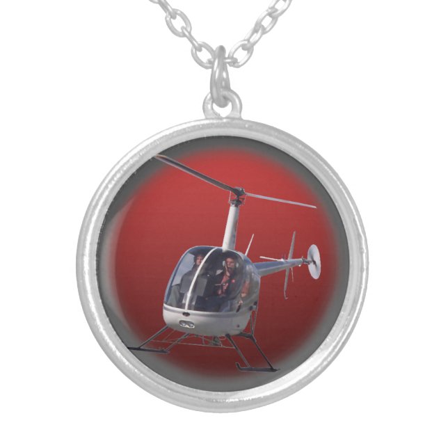 Helicopter Necklace Cool Flying Chopper Jewelry (Front)