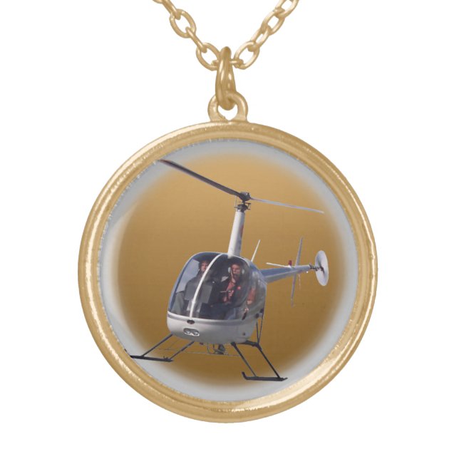Helicopter Necklace Cool Flying Chopper Jewelry (Front)
