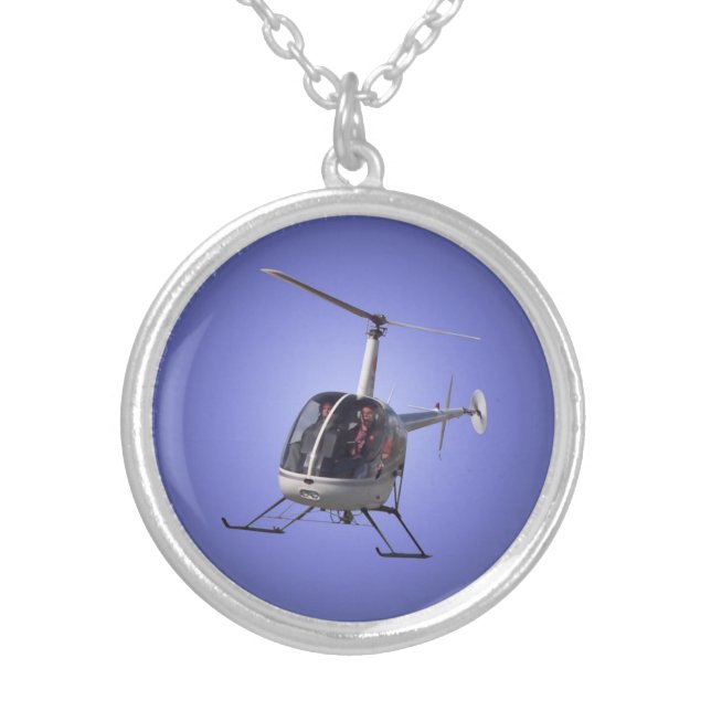 Helicopter Necklace Cool Flying Chopper Jewelry (Front)