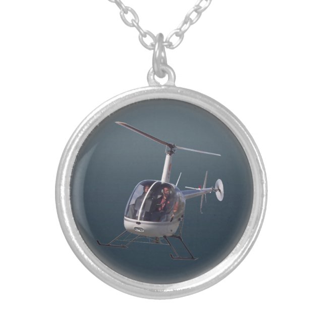 Helicopter Necklace Cool Flying Chopper Jewelry (Front)