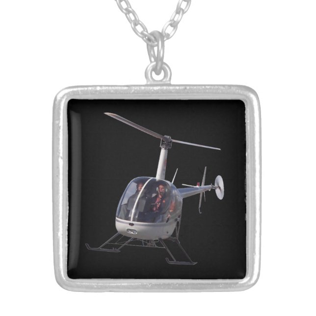 Helicopter Necklace Cool Flying Chopper Jewelry (Front)