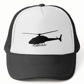 Helicopter or Pilot Black sport  Silhouette Trucker Hat