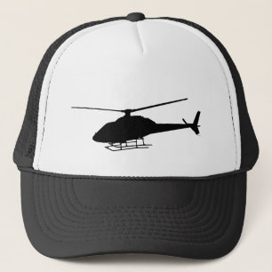 Helicopter or Pilot Black sport  Silhouette Trucker Hat