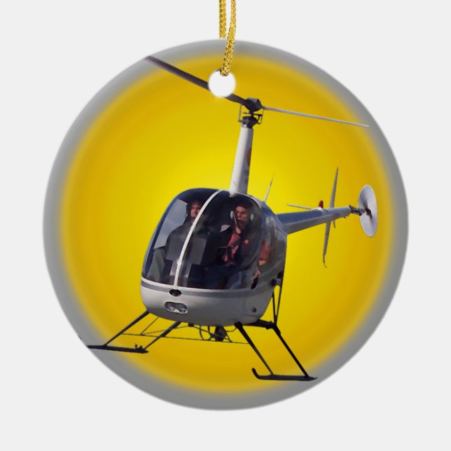Helicopter Ornament Personalize Chopper Decoration (Front)
