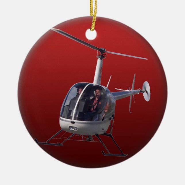 Helicopter Ornament Personalize Chopper Decoration (Front)