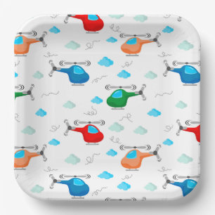 Helicopter Paper Plates, Chopper Pilot Party Plates