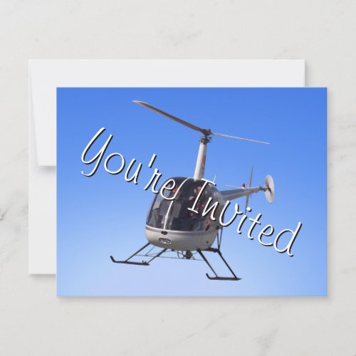 Helicopter Party Invitations Helicopter RSVP Card