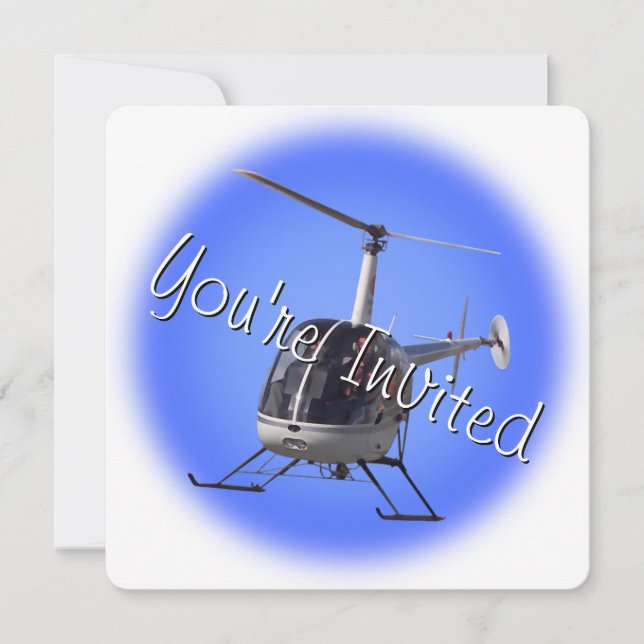 Helicopter Party Invitations Helicopter RSVP Card (Front)