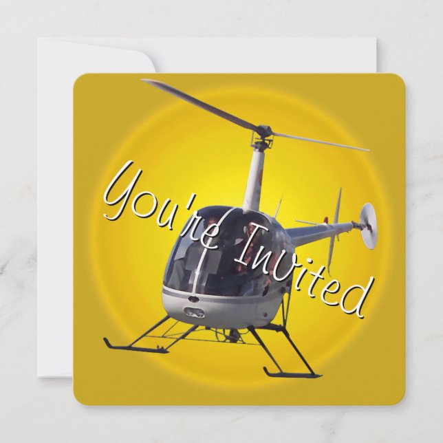 Helicopter Party Invitations Helicopter RSVP Card (Front)