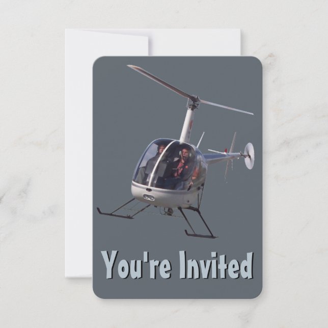 Helicopter Party Invitations Helicopter RSVP Card (Front)