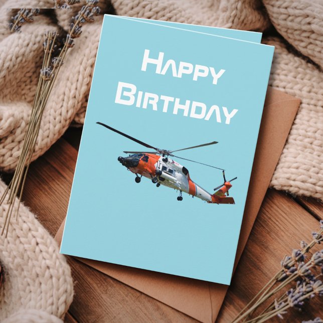 Helicopter photo for Pilot, Aviation Birthday Holiday Card (Creator Uploaded)