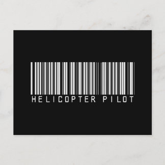 Helicopter Pilot Bar Code Postcard