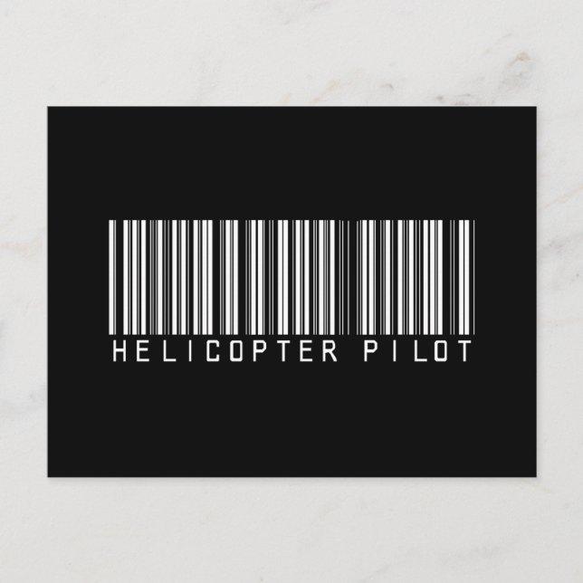 Helicopter Pilot Bar Code Postcard (Front)