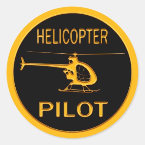 Helicopter Pilot Classic Round Sticker