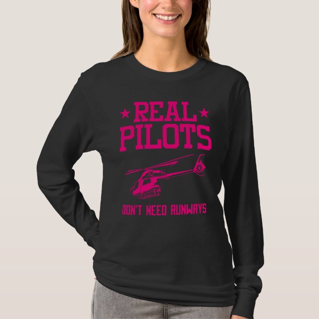 Helicopter Pilot  For Men Women Cool Pilot Aviator T-Shirt (Front)