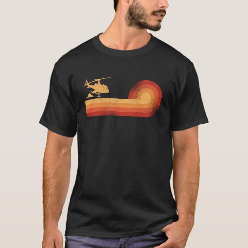 Helicopter Pilot Helicopter Retro Retro Vintage T_Shirt