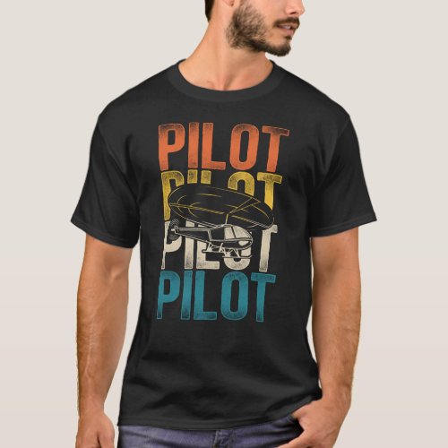 Helicopter Pilot Pilot Retro Vintage T_Shirt
