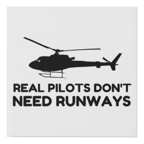 Helicopter PILOT RUNWAYS Faux Canvas Print