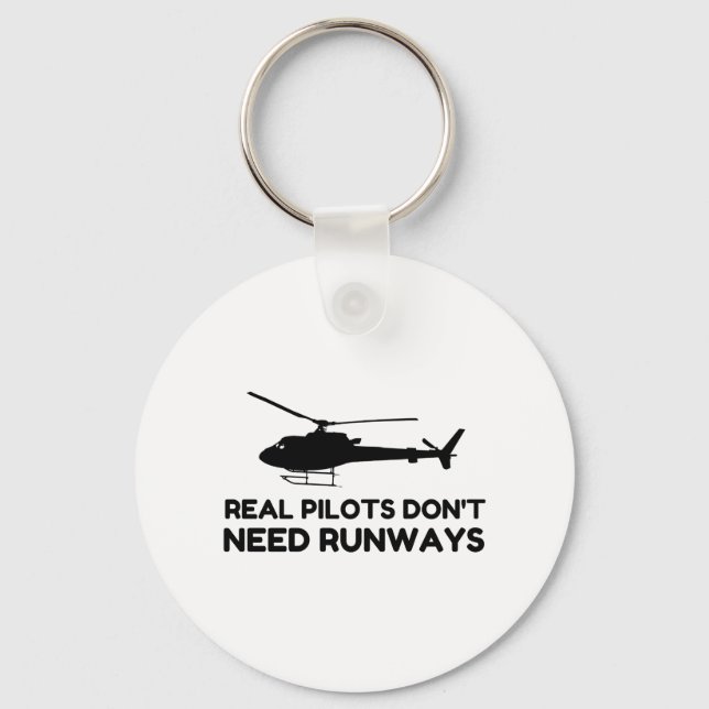 Helicopter PILOT RUNWAYS Keychain (Front)
