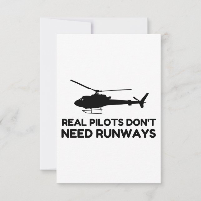 Helicopter PILOT RUNWAYS Thank You Card (Front)