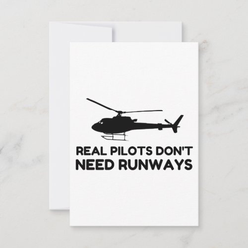 Helicopter PILOT RUNWAYS Thank You Card