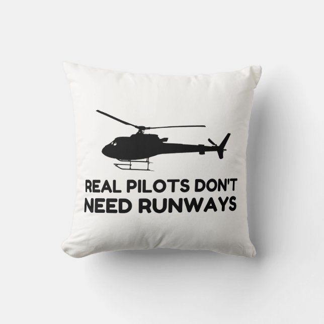 Helicopter PILOT RUNWAYS Throw Pillow (Front)