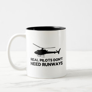 Helicopter PILOT RUNWAYS Two-Tone Coffee Mug