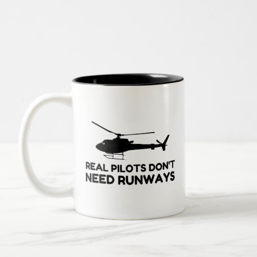 Helicopter PILOT RUNWAYS Two_Tone Coffee Mug