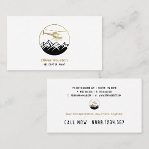 Helicopter Pilot   Transportation Business Card