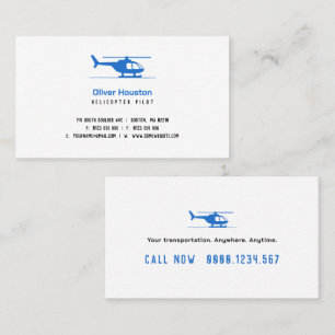 Helicopter Pilot   Transportation Business Card