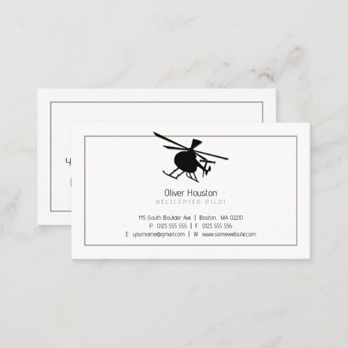 Helicopter Pilot  Transportation Business Card