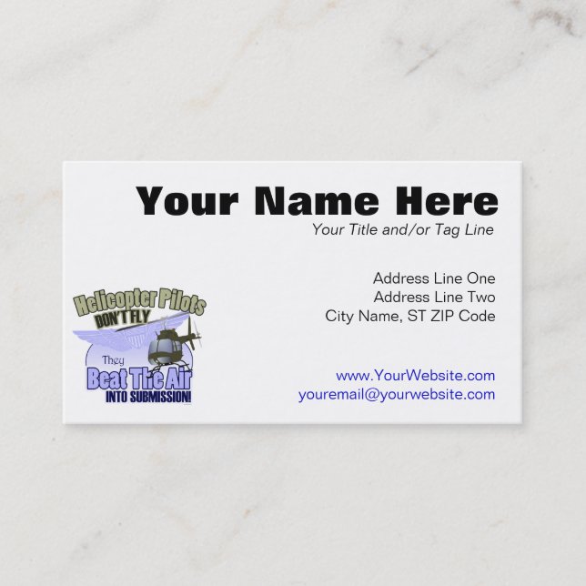 Helicopter Pilots Don't Fly... [OH-58] Business Card (Front)