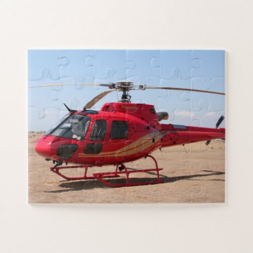 Helicopter red aircraft jigsaw puzzle