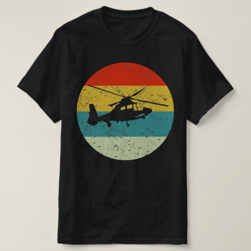 helicopter retro vintage silhouette 70s T_Shirt