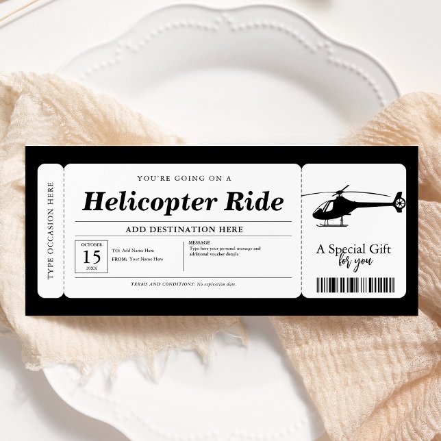 Helicopter Ride Surprise Gift Ticket Voucher Invitation (Creator Uploaded)