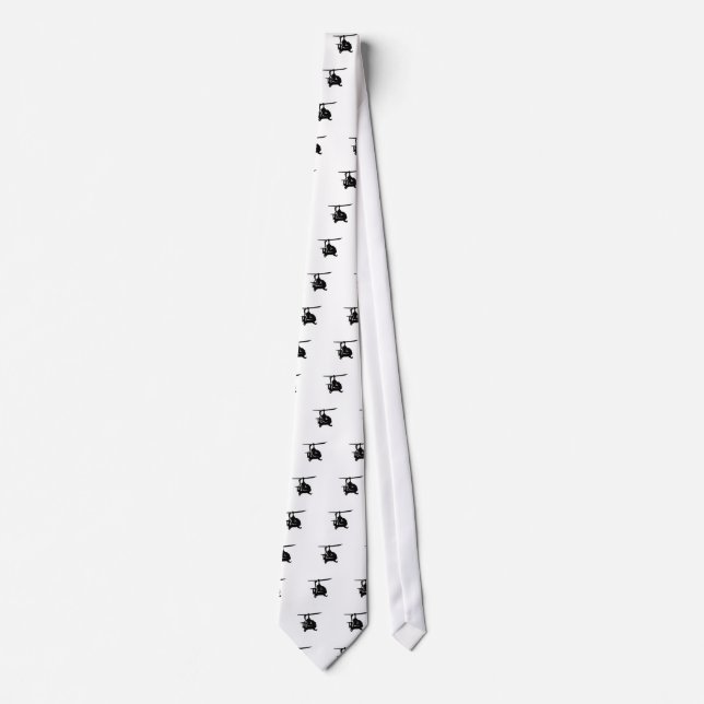 Helicopter Silhouette Neck Tie (Front)
