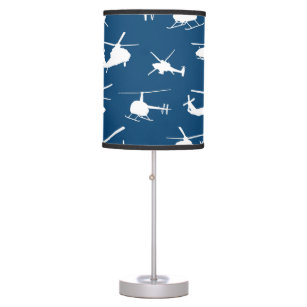 Helicopter Silhouettes // Navy Blue // Table Lamp