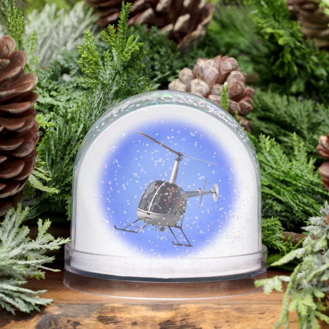 Helicopter Snow Globe Personalized Chopper Gifts (Winter)