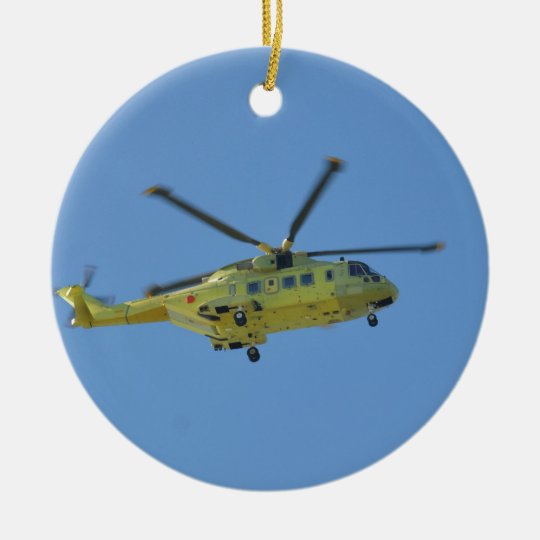 Helicopter to The Isles of Scilly Ceramic Ornament