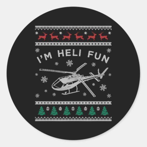 Helicopter Ugly Fun Heli Classic Round Sticker