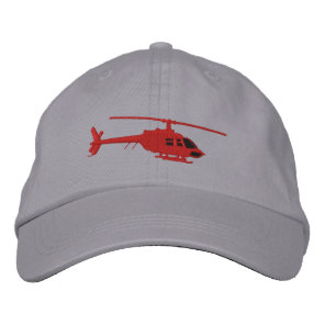 Helicopter Urban Chopper Silhouette Flying Embroidered Baseball Cap