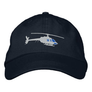 Helicopter Urban Chopper Silhouette Flying Embroidered Baseball Hat