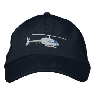 Helicopter Urban Chopper Silhouette Flying Embroidered Baseball Hat